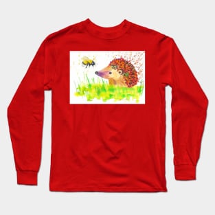 Hedgehog and a bumble bee Long Sleeve T-Shirt